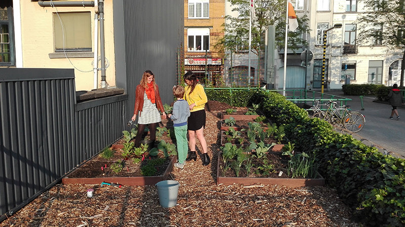 Tuiniers-aan-het-werk-in-moestuin-Tolparkieten-Tolhuispark-Gent-jaren-2010