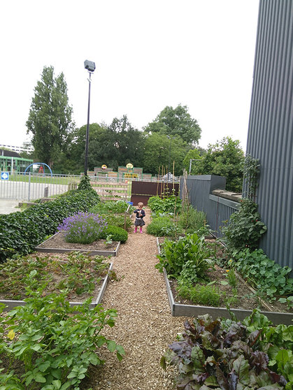 Kind-in-moestuin-Tolparkieten-Tolhuispark-Gent-jaren-2010